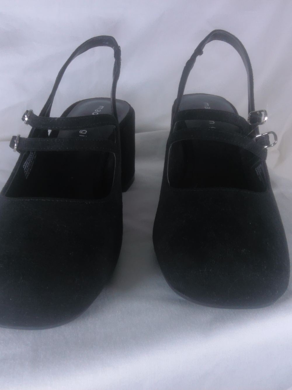 Madden Girl Black Suede Mary Jane Block Heels